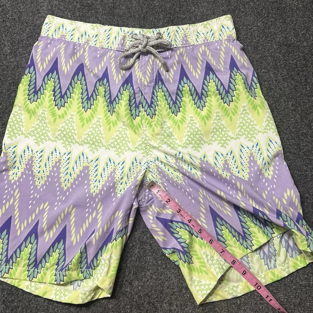 Vilebrequin Mens XL Geometric Pattern Drawstring Swim Trunks Lined 8